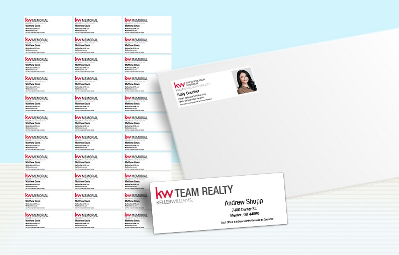 Keller Williams Real Estate Return Address Labels - KW approved vendor personalized mailing labels for envelopes | BestPrintBuy.com