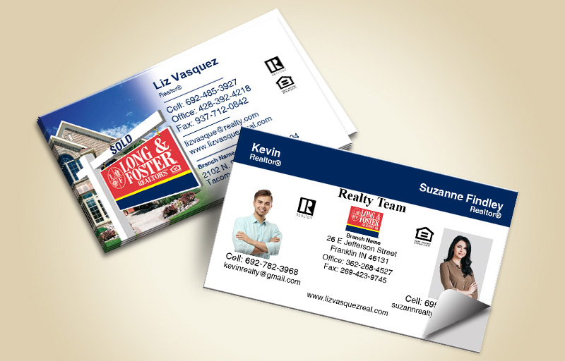Long and Foster Real Estate Team Business Card Labels - Long and Foster marketing materials | BestPrintBuy.com