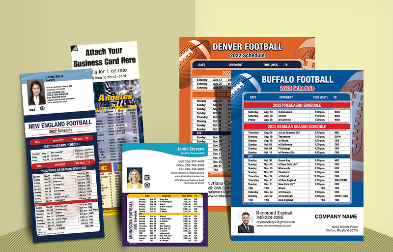Exit Realty Real Estate Football Schedules - Exit Realty approved vendor custom sports schedule magnets | BestPrintBuy.com