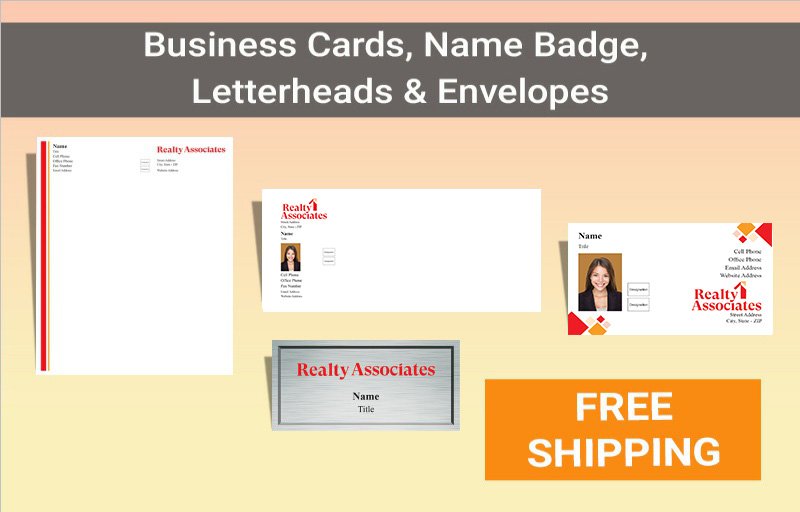 Realty Associates Real Estate Bronze Agent Package - Realty Associates approved vendor personalized business cards, letterhead, envelopes and note cards | BestPrintBuy.com