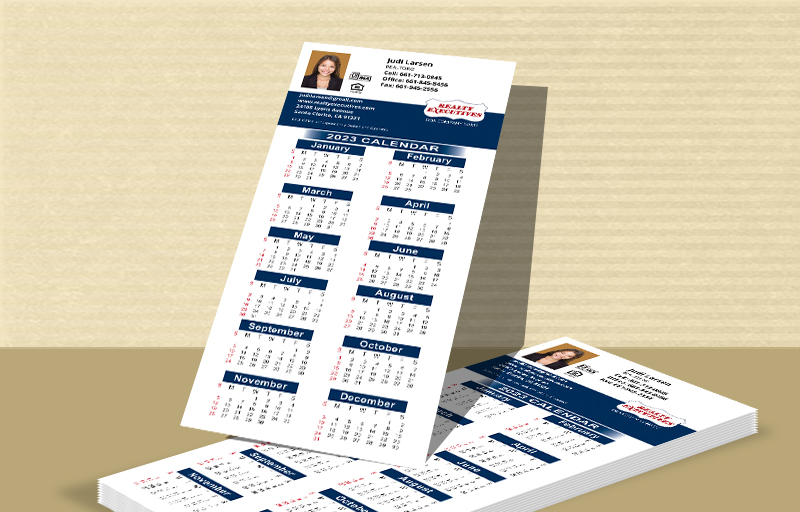 Realty Executives Real Estate Business Card Calendar Magnets - Realty Executives  2019 calendars with photo and contact info, 3.5” x 8.5” | BestPrintBuy.com