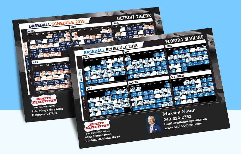 Realty Executives Real Estate Full Magnet Baseball Schedules - Realty Executives  personalized realtor marketing materials | BestPrintBuy.com