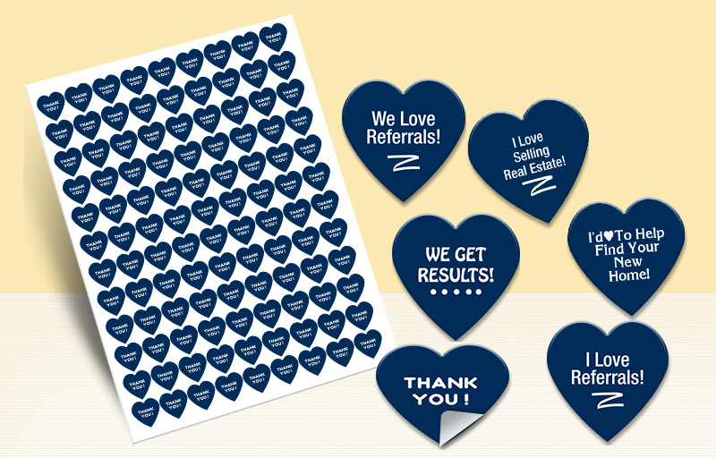 Realty Executives Real Estate Heart Shaped Stickers - Realty Executives  stickers with messages | BestPrintBuy.com