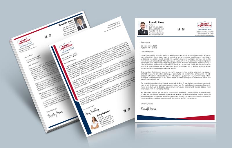 Realty Executives Real Estate Letterheads - REI Approved Vendor Custom Letterhead Stationery for Realtors | BestPrintBuy.com