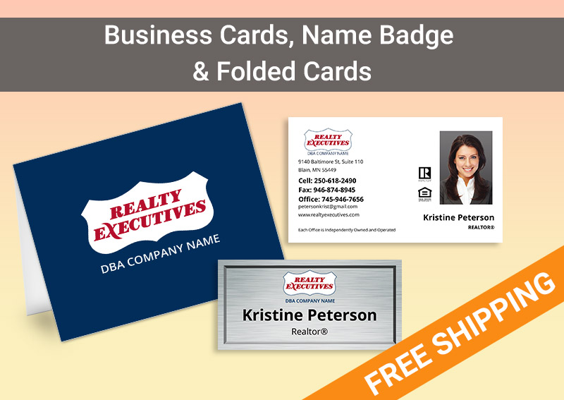 realty-executives Real Estate Bronze Agent Package -  personalized business cards, letterhead, envelopes and note cards | BestPrintBuy.com
