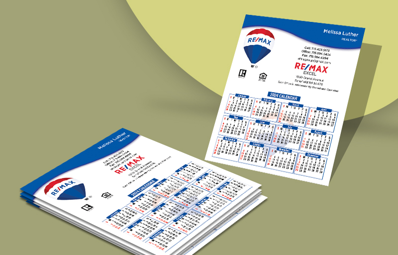 RE/MAX Real Estate Business Card Mini Calendar Magnets Without Photo - RE/MAX  personalized marketing materials | BestPrintBuy.com