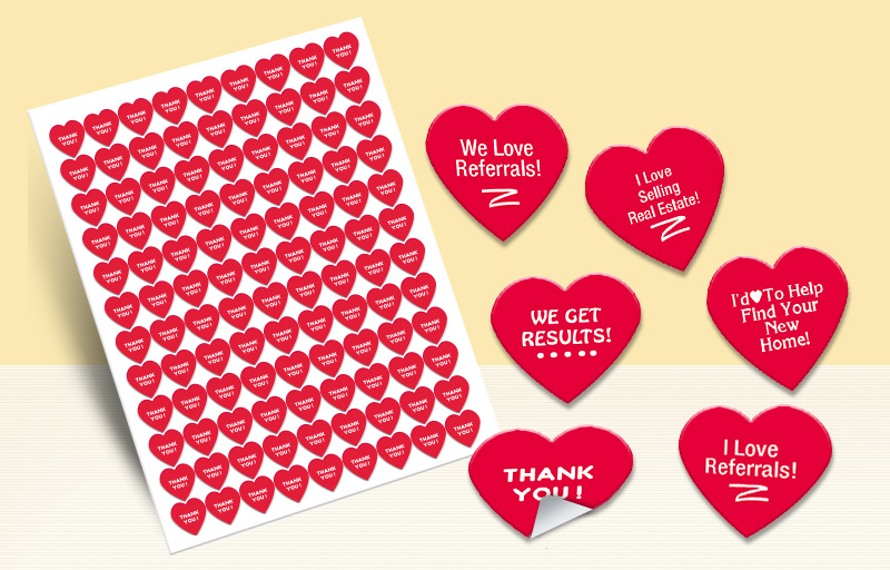 RE/MAX Real Estate Heart Shaped Stickers - RE/MAX stickers with messages | BestPrintBuy.com