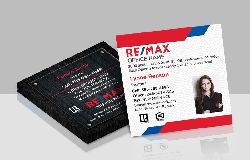 RE/MAX Real Estate Square Business Cards - Modern Business Cards for Realtors | BestPrintBuy.com