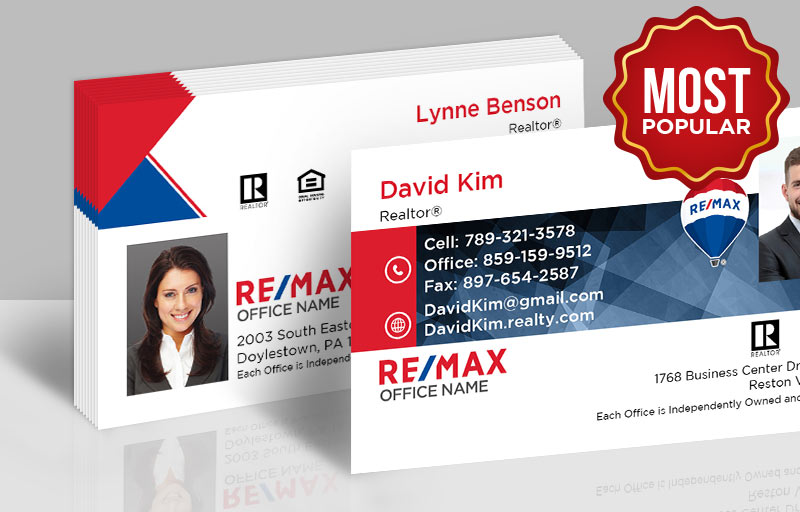 RE/MAX Real Estate Standard Business Cards - Standard & Rounded Corner Business Cards for Realtors | BestPrintBuy.com