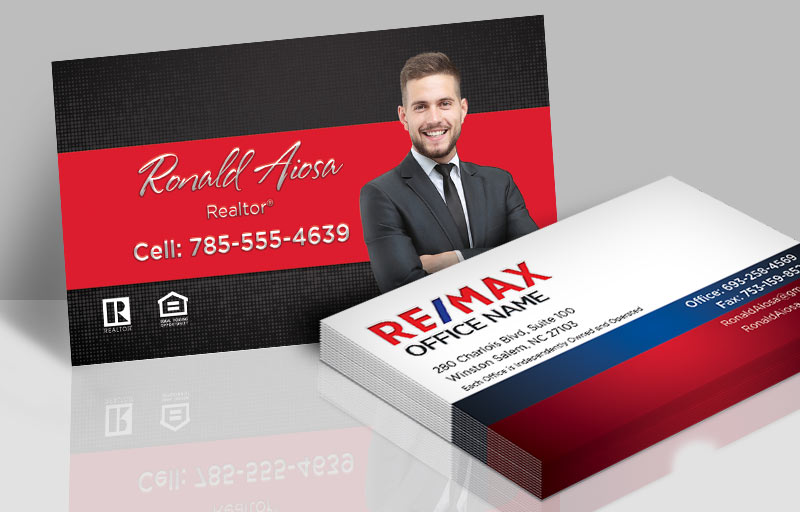 RE/MAX Real Estate Spot UV (Gloss) Raised Business Cards - Luxury Raised Printing & Suede Stock Business Cards for Realtors | BestPrintBuy.com