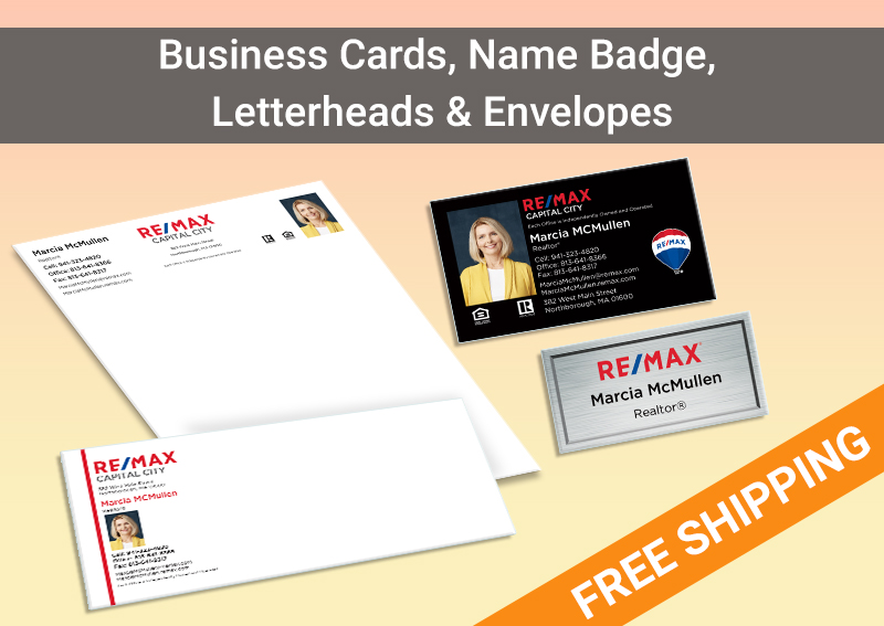 RE/MAX Real Estate Bronze Agent Package - personalized business cards, letterhead, envelopes and note cards | BestPrintBuy.com