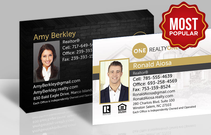 Realty One Group Real Estate Standard Business Cards - Realty One Group Standard & Rounded Corner Business Cards for Realtors | BestPrintBuy.com