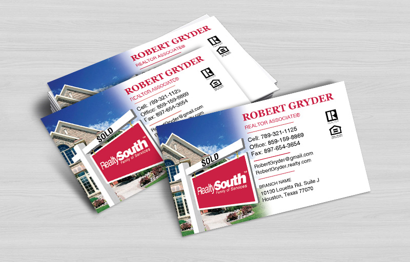Realty South Real Estate Business Cards Without Photo - Realty South  marketing materials | BestPrintBuy.com