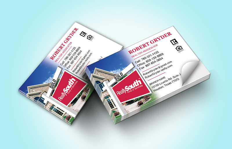 Realty South Real Estate Business Card Labels Without Photo - Realty South marketing materials | BestPrintBuy.com
