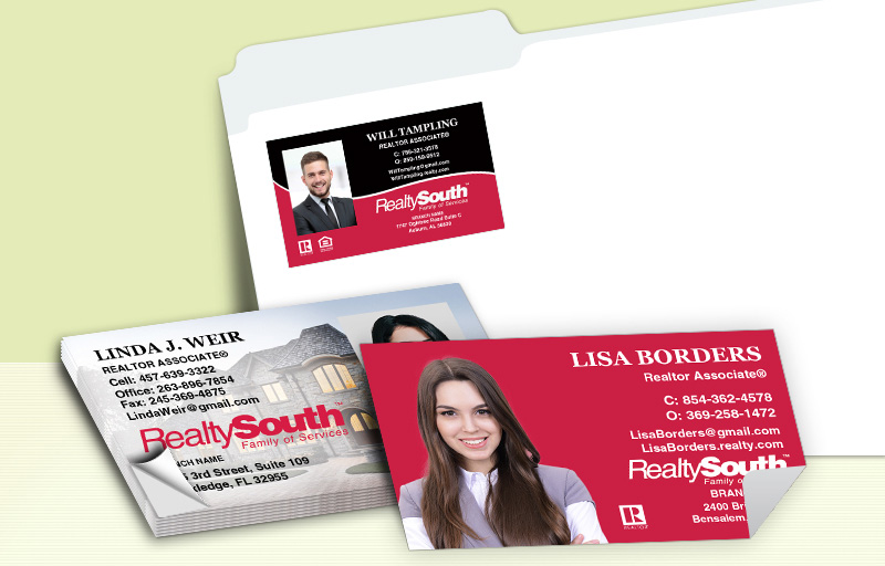 Realty South Real Estate Business Card Labels - Realty South  personalized stickers with contact info | BestPrintBuy.com