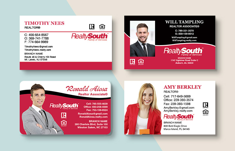 Realty South Real Estate Standard Business Cards - Realty South Standard & Rounded Corner Business Cards for Realtors | BestPrintBuy.com