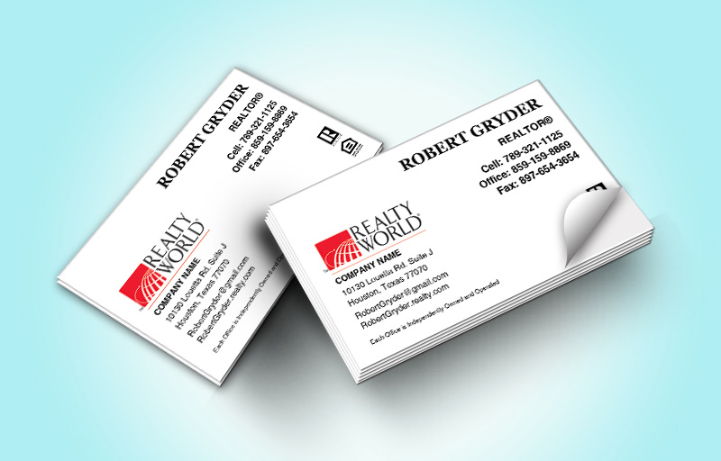 Realty World Real Estate Business Card Labels Without Photo - Realty World marketing materials | BestPrintBuy.com