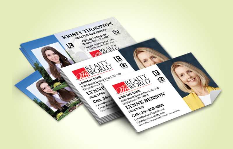 Realty World Real Estate Business Card Labels With Photo - Realty World marketing materials | BestPrintBuy.com
