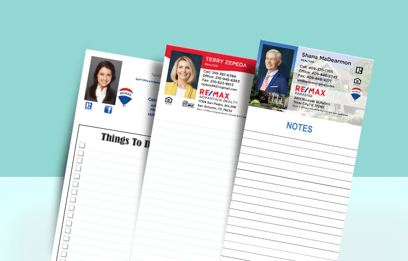 RE/MAX Real Estate Notepads With Photo - RE/MAX personalized realtor marketing materials | BestPrintBuy.com
