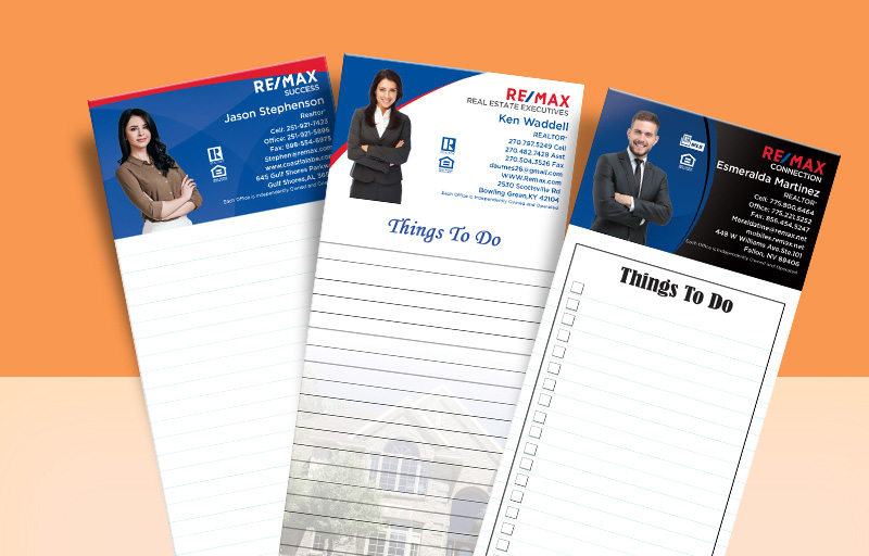 RE/MAX Real Estate Silhouette Notepads - RE/MAX personalized realtor marketing materials | BestPrintBuy.com