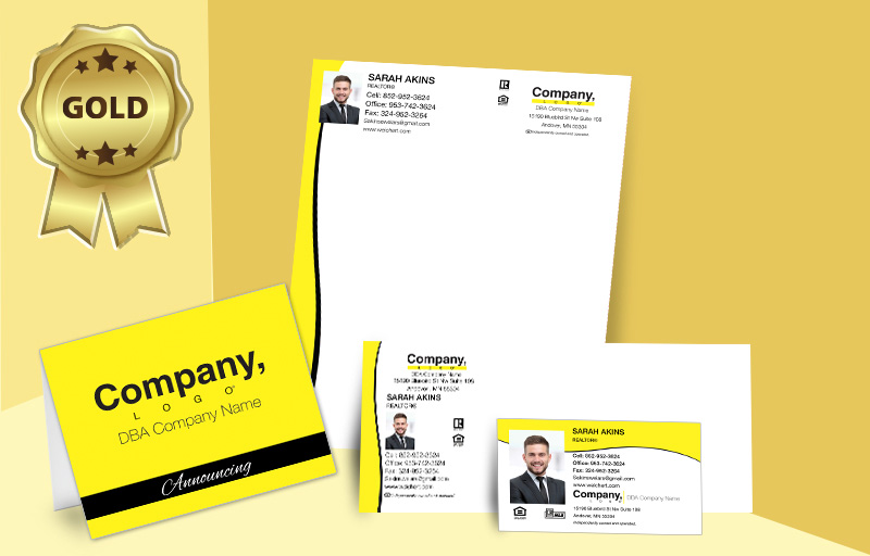 Weichert Real Estate Gold Agent Package - Weichert personalized business cards, letterhead, envelopes and note cards | BestPrintBuy.com