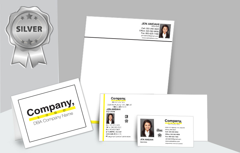 Weichert Real Estate Silver Agent Package - Weichert personalized business cards, letterhead, envelopes and note cards | BestPrintBuy.com