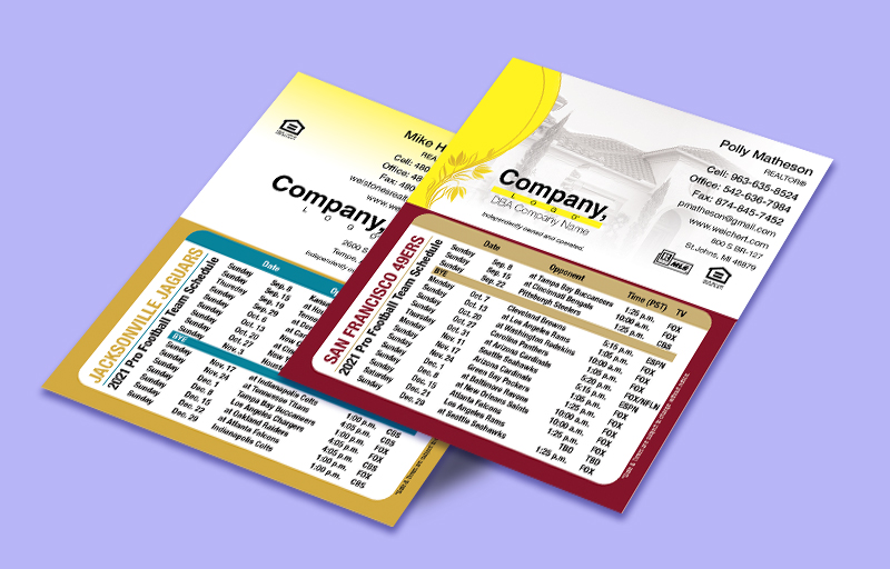 Weichert Real Estate Mini Business Card Magnetic Schedules Without Photo - Weichert  personalized magnetic football schedules | BestPrintBuy.com