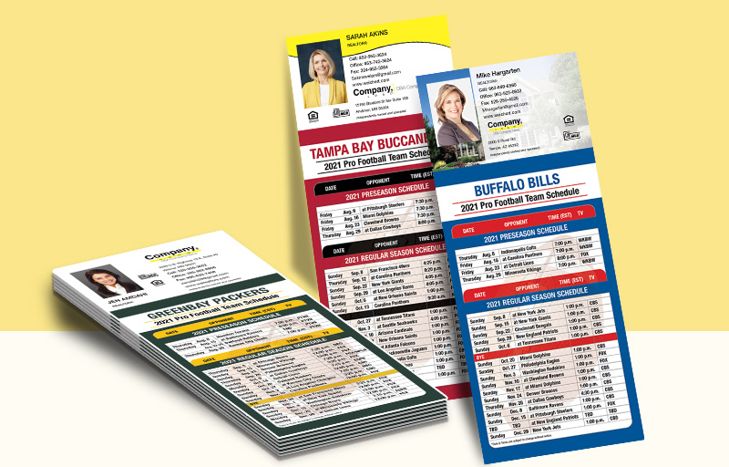 Weichert Real Estate Business Card Magnet Football Schedules - WC  personalized magnetic football schedules | BestPrintBuy.com
