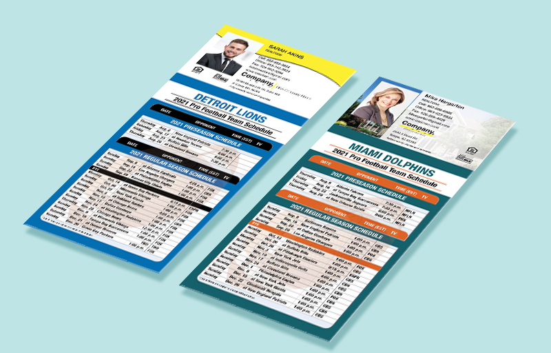 Weichert Real Estate Business Card Magnetic Schedules With Photo - Weichert personalized magnetic football schedules | BestPrintBuy.com