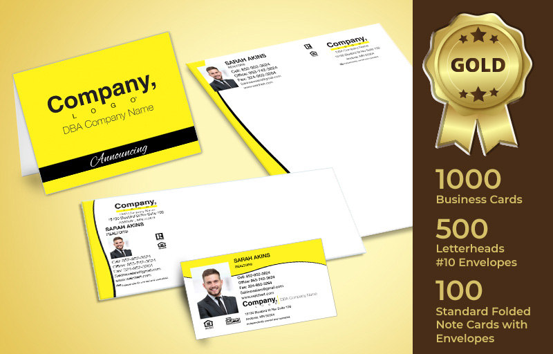 Weichert Real Estate Gold Agent Package - Weichert personalized business cards, letterhead, envelopes and note cards | BestPrintBuy.com