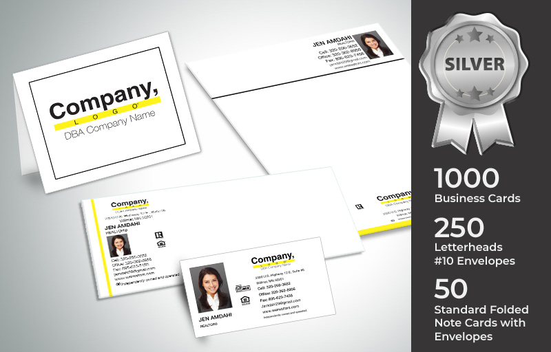 Weichert Real Estate Silver Agent Package - Weichert  personalized business cards, letterhead, envelopes and note cards | BestPrintBuy.com