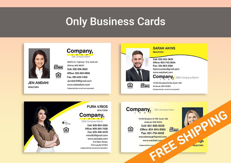 Weichert Real Estate Gold Agent Package -  personalized business cards, letterhead, envelopes and note cards | BestPrintBuy.com