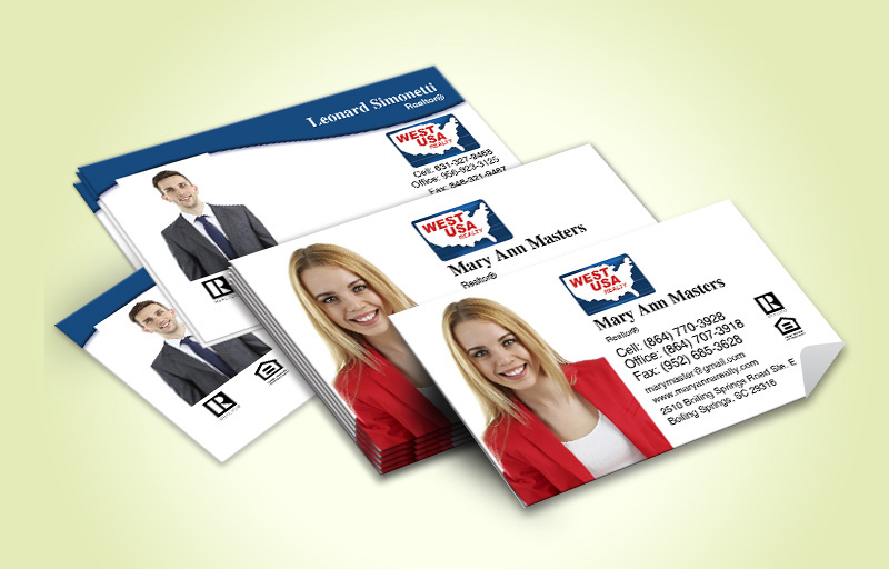 West USA Realty Real Estate Business Card Labels With Photo - West USA Realty marketing materials | BestPrintBuy.com