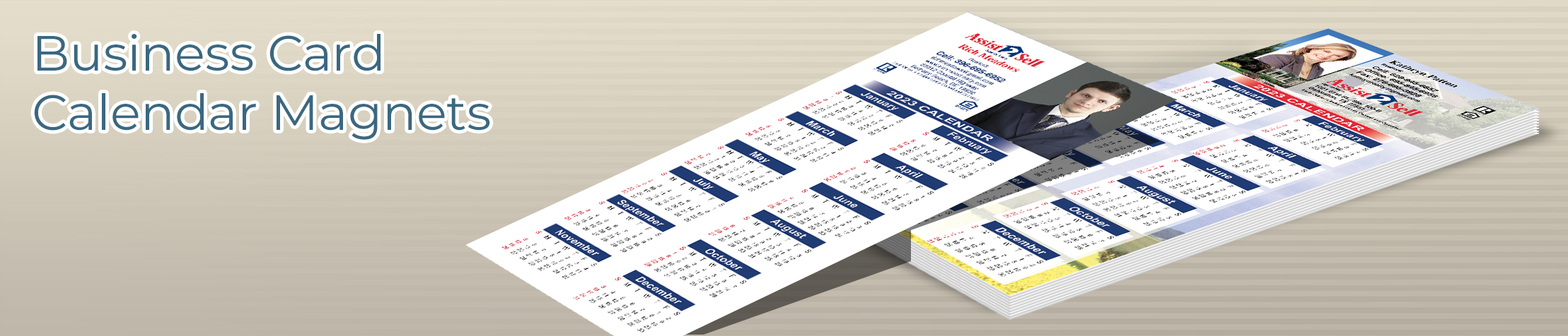 Assist2Sell Real Estate Business Card Calendar Magnets - Assist2Sell Real Estate  personalized marketing materials | BestPrintBuy.com