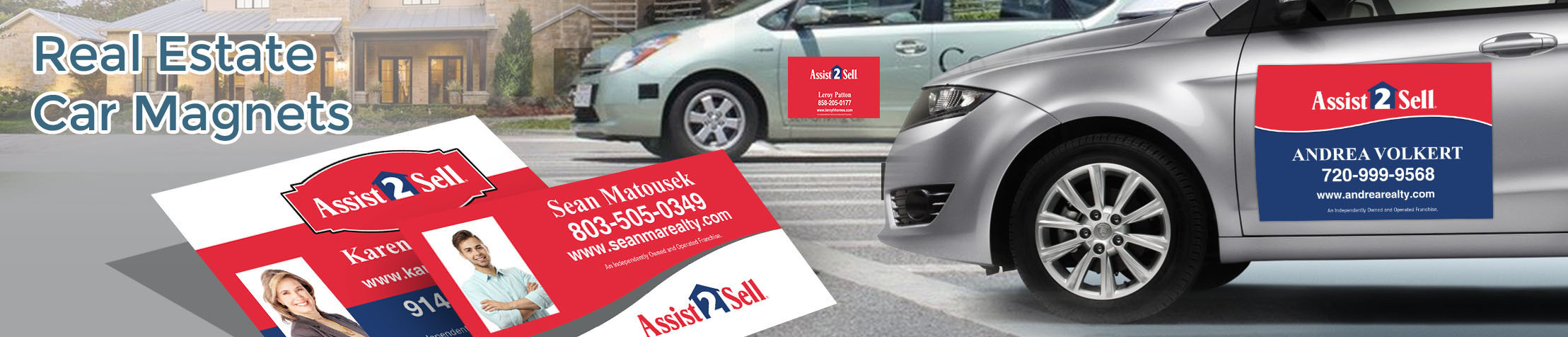 Assit2Sell Real Estate  Car Magnets - Assit2Sell Real Estate custom car magnets for realtors, with or without photo | BestPrintBuy.com