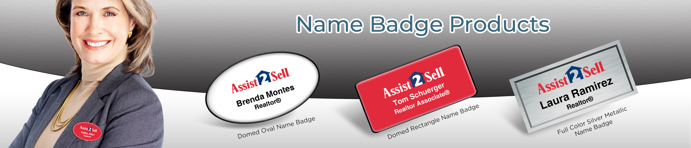 Assist2Sell Real Estate Name Badge Products - Assist2Sell Real Estate Name Tags for Realtors | BestPrintBuy.com