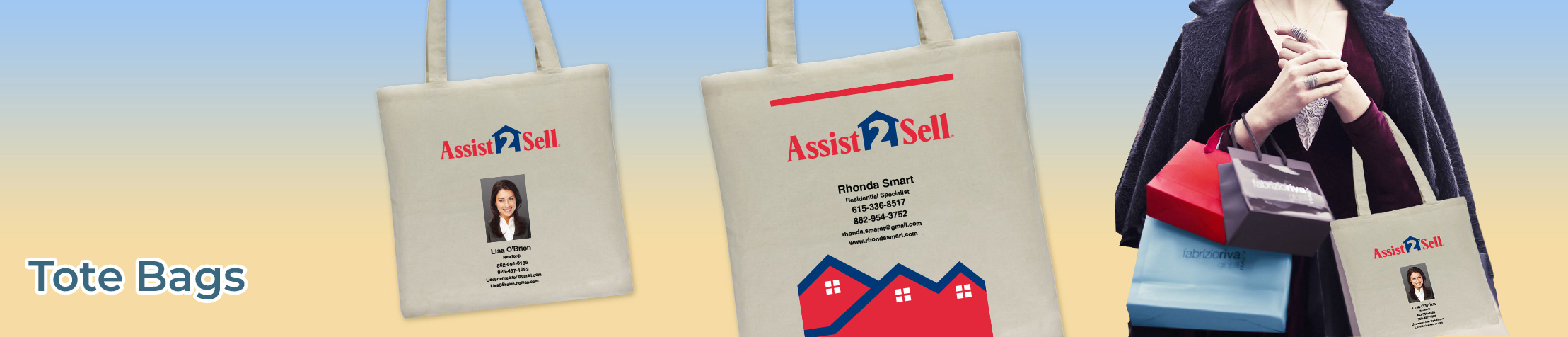 Assit2Sell Real Estate Tote Bags - Assit2Sell Real Estate  personalized realtor promotional products | BestPrintBuy.com