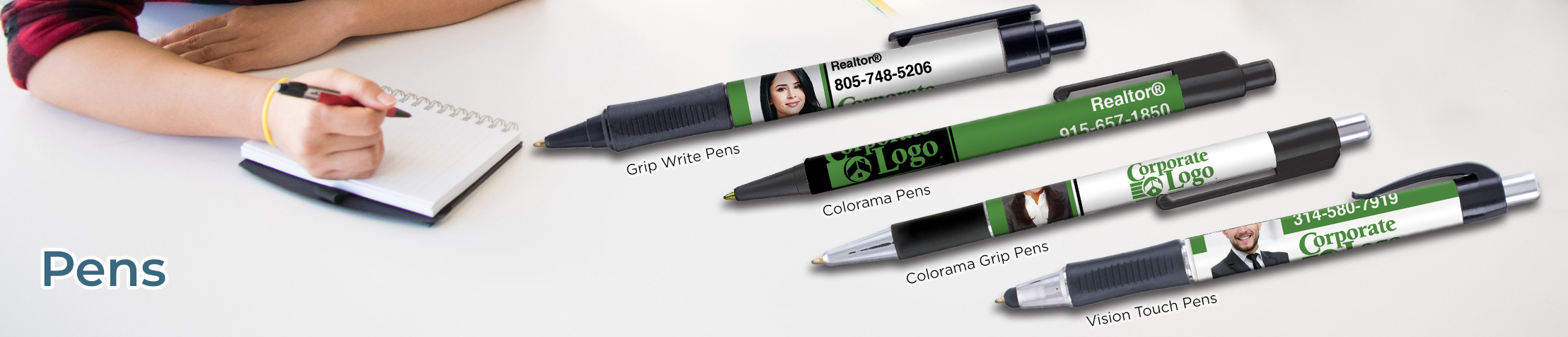Better Homes and Gardens Real Estate Personalized Pens - promotional products: Grip Write Pens, Colorama Pens, Vision Touch Pens, and Colorama Grip Pens | BestPrintBuy.com
