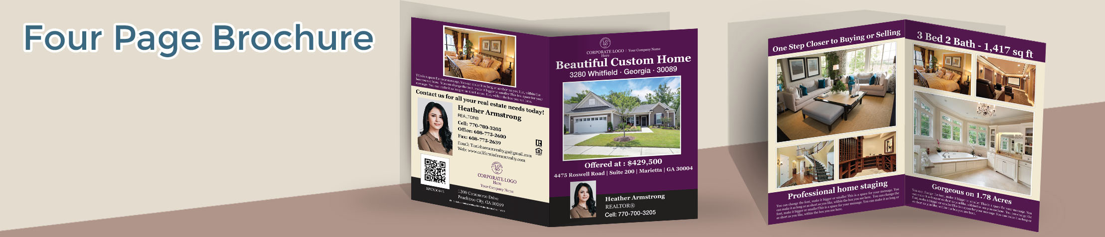 Berkshire Hathaway Real Estate Flyers and Brochures - Berkshire Hathaway four page brochure templates for open houses and marketing | BestPrintBuy.com