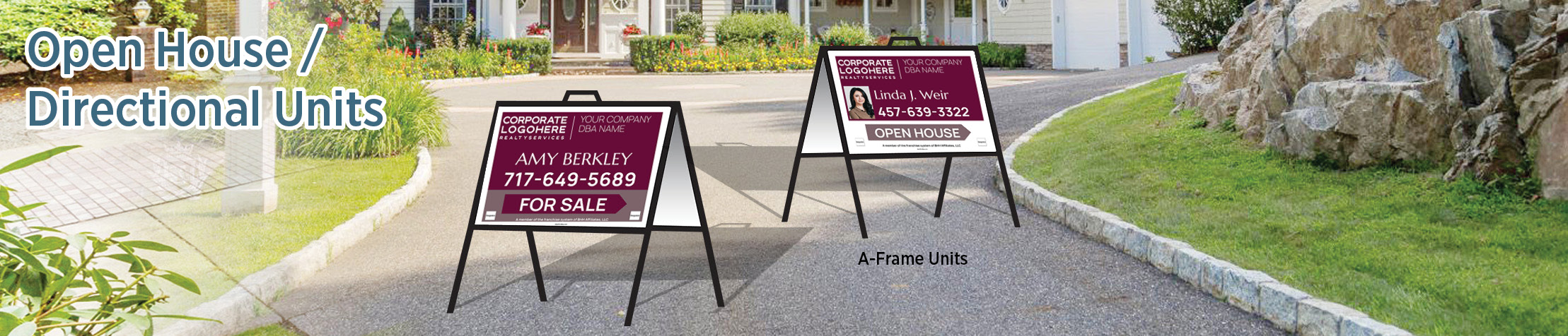 Berkshire Hathaway Real Estate Open House/Directional Units - BHHS approved vendor directional real estate signs | BestPrintBuy.com