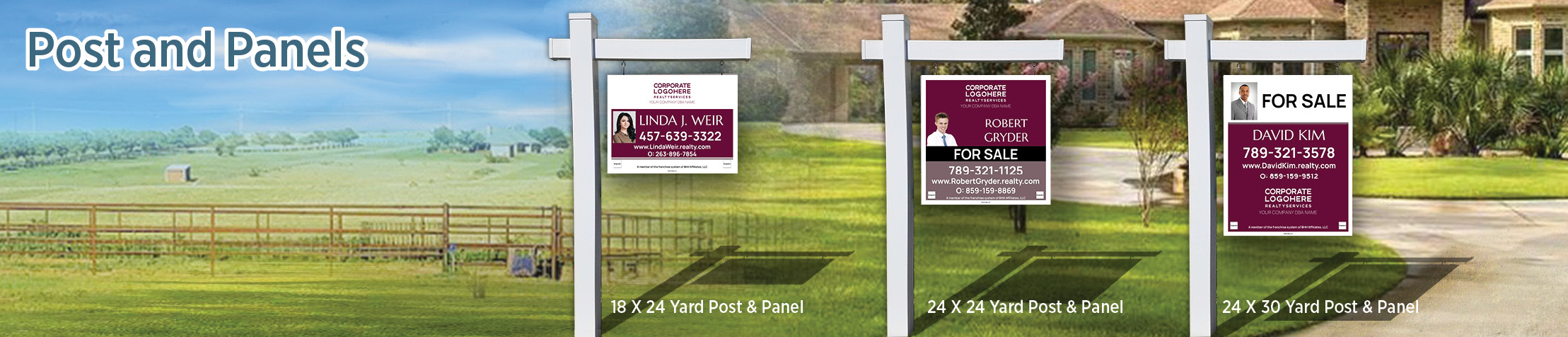 Berkshire Hathaway Real Estate Post and Panel - BHHS approved vendor real estate signs | BestPrintBuy.com