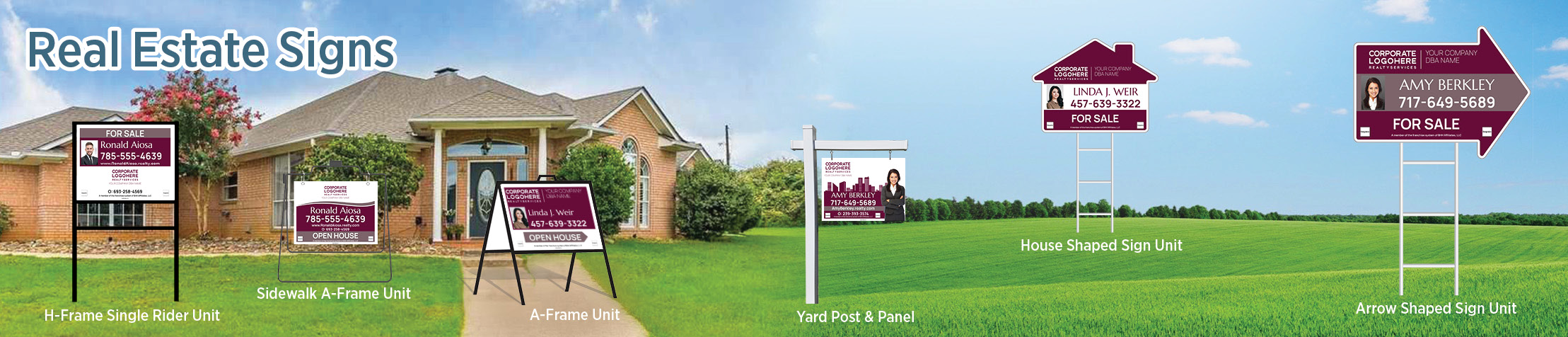 Berkshire Hathaway Real Estate Signs - BHHS approved vendor real estate signs - H-Frame Units, Directional Signs, A-Frame Units, Yard Post and Panel | BestPrintBuy.com