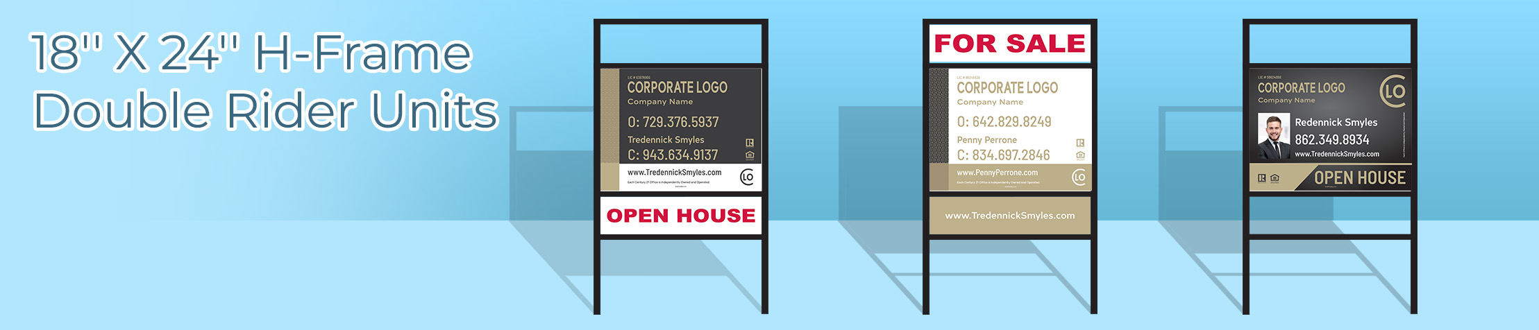 Century 21 Real Estate 18'' x 24'' H-Frame Double Rider Units - Century 21  real estate signs | BestPrintBuy.com