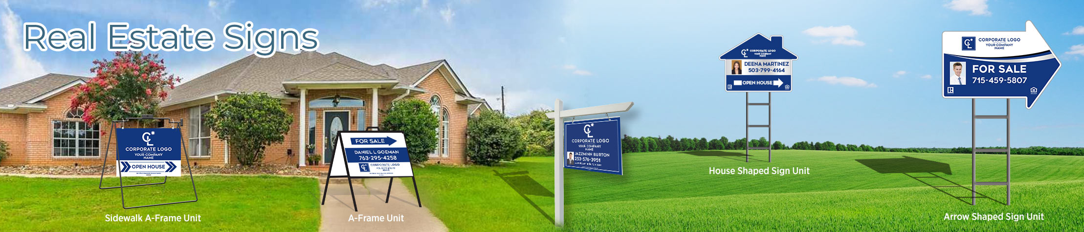 Coldwell Banker Real Estate Signs - Coldwell Banker  real estate signs - H-Frame Units, Directional Signs, A-Frame Units, Yard Post and Panel | BestPrintBuy.com