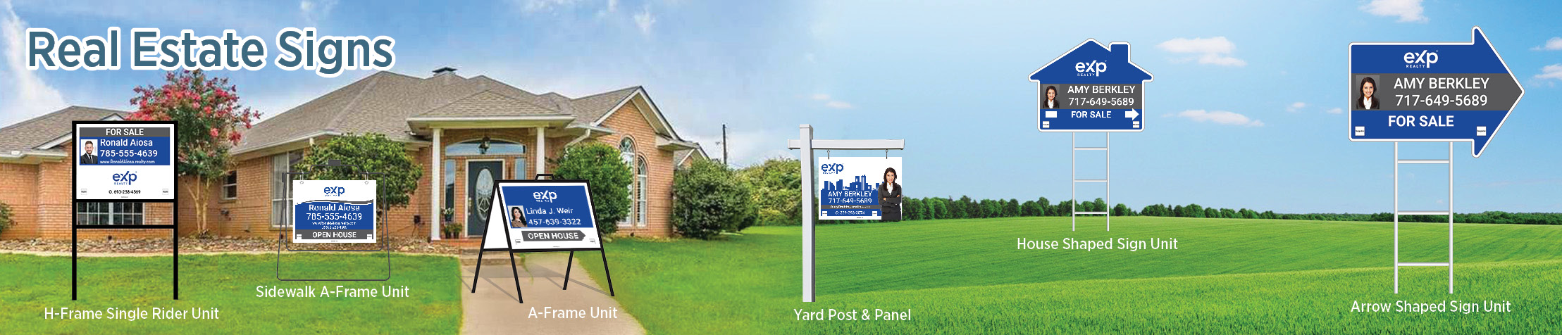 eXp Realty Real Estate Signs - eXp Realty  real estate signs - H-Frame Units, Directional Signs, A-Frame Units, Yard Post and Panel | BestPrintBuy.com