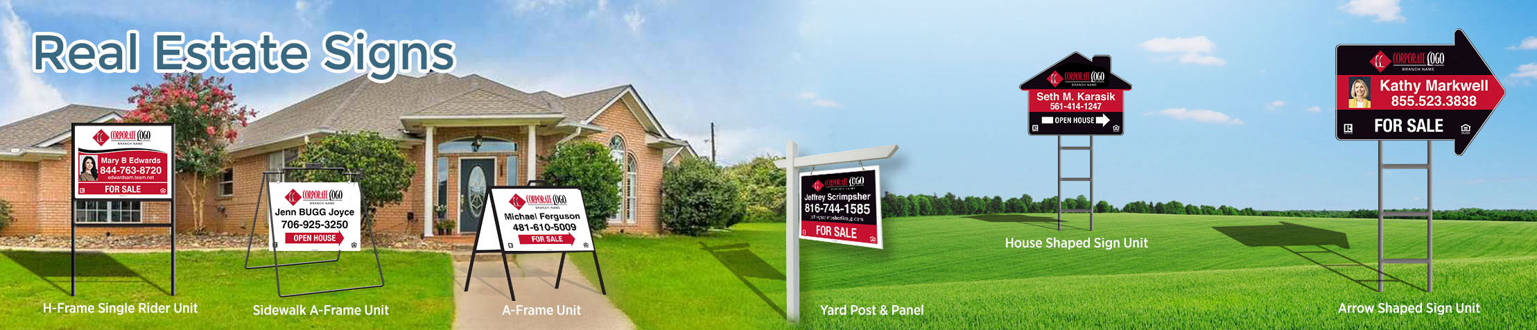 HomeSmart Real Estate Signs - HomeSmart Real Estate signs - H-Frame Units, Directional Signs, A-Frame Units, Yard Post and Panel | BestPrintBuy.com