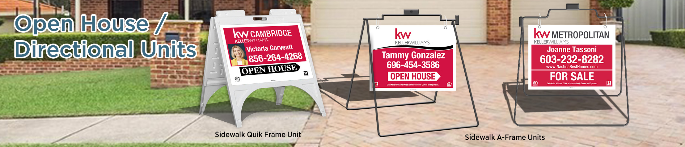 Keller Williams Signs -  Open House/Directional Units - KW approved vendor real estate Sidewalk A-Frame signs | BestPrintBuy.com