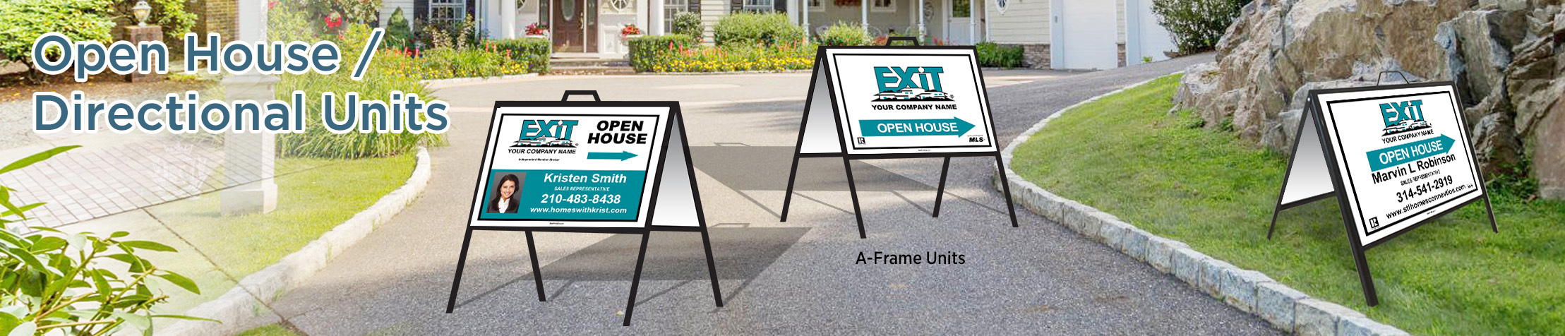 Exit Realty Open House/Directional Units - Exit Realty approved vendor directional real estate signs | BestPrintBuy.com