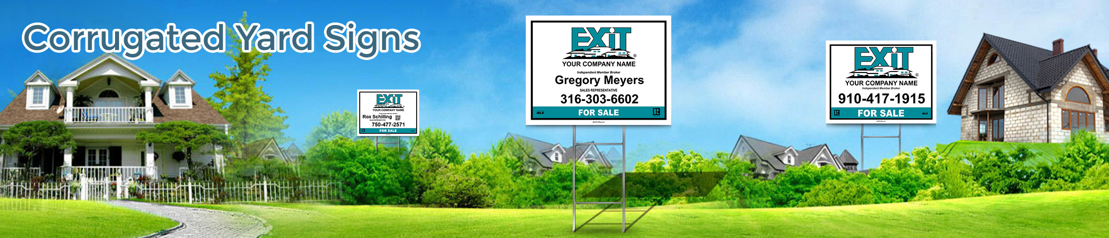 Exit Realty Corrugated Yard Signs - Exit Realty approved vendor real estate signs | BestPrintBuy.com