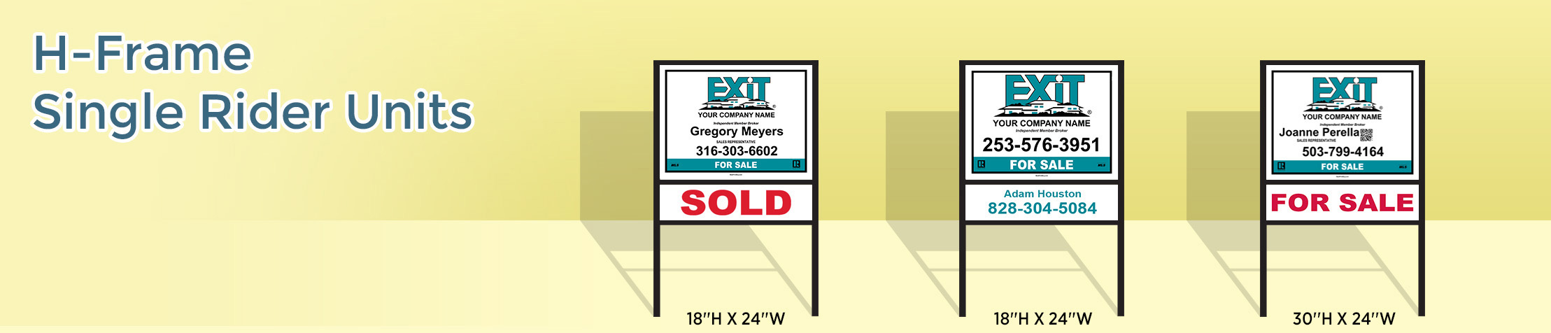 Exit Realty H-Frame Single Rider Units - Exit Realty approved vendor real estate signs | BestPrintBuy.com